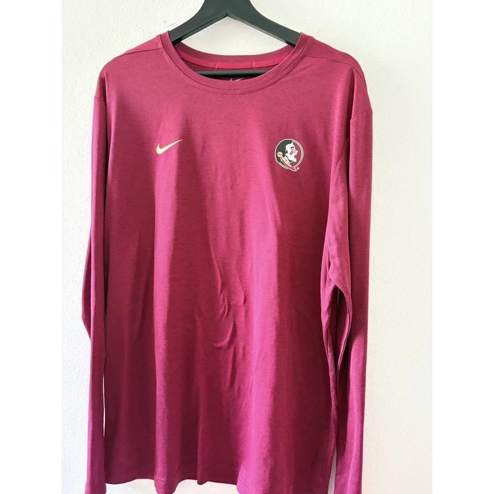Nike Florida State FSU Seminoles Long Sleeve T-Shirt Mens XL Garnet Dri-Fit